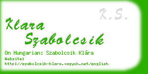 klara szabolcsik business card
