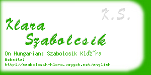 klara szabolcsik business card